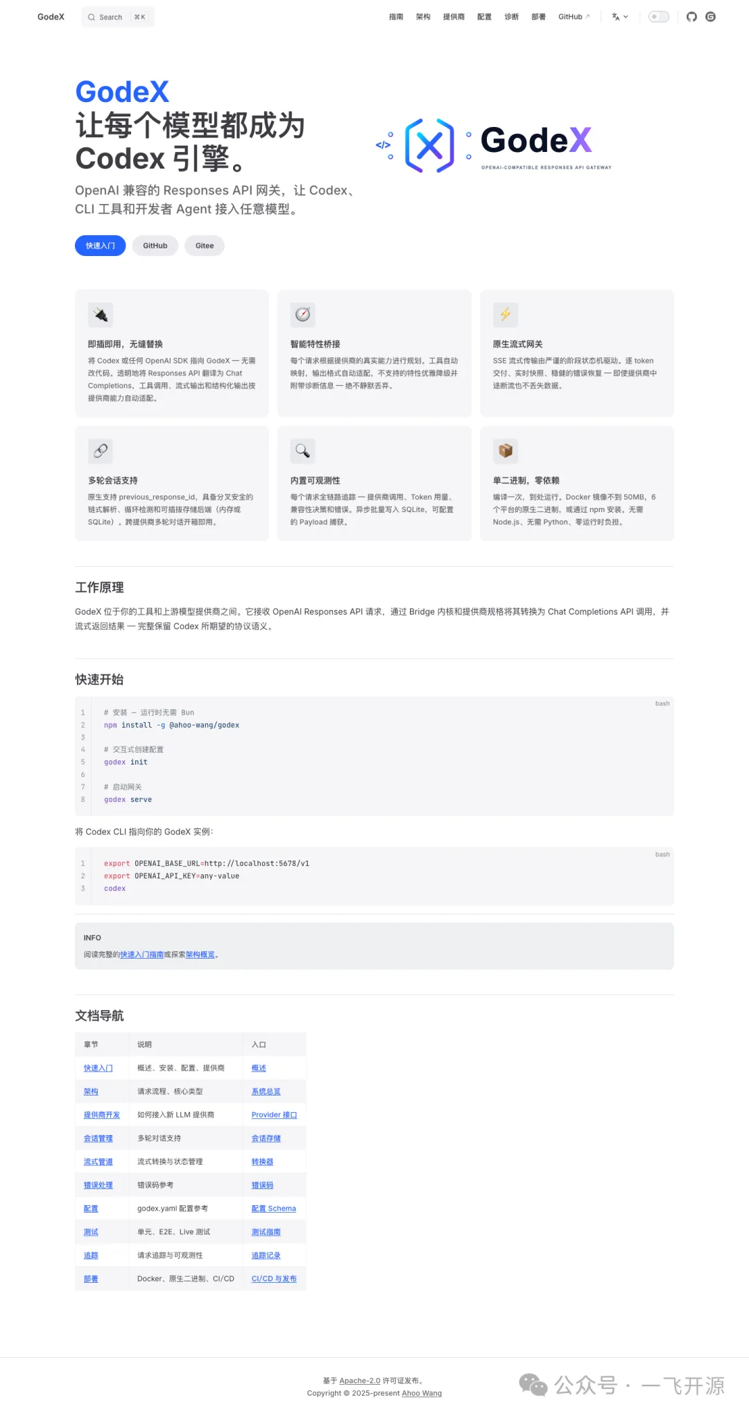 [开源]让每个模型都成为 Codex 引擎，可支持多种 Agent 接入任意模型 - 一飞开源